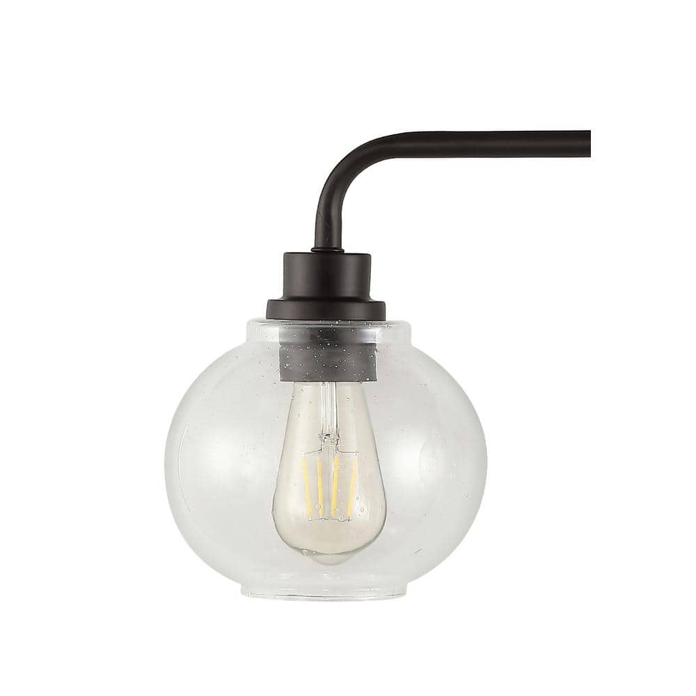 Sandrine 26.25" Oil-Rubbed Bronze and Clear Glass Vanity Light