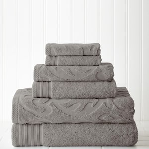 Melissa Linen Premium Turkish Cotton Set of 3 Luxury Bath Towel Set, Dark Gray, Size: 3 Piece Towel Set