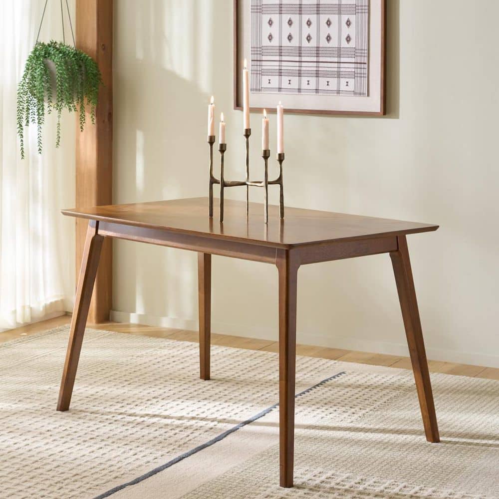 Teru Brown Wood 4 Legs Dining Table Seats 4