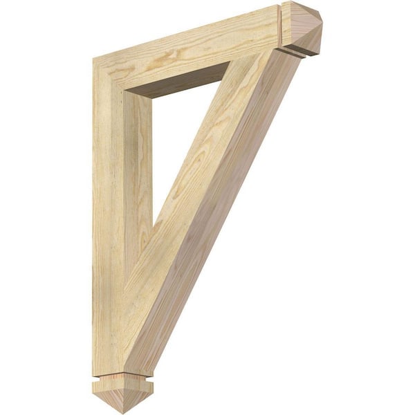 Ekena Millwork 4 in. x 34 in. x 26 in. Douglas Fir Traditional Arts and Crafts Rough Sawn Bracket