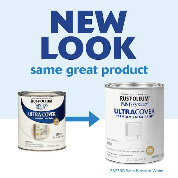 32 oz. Ultra Cover Satin Blossom White General Purpose Paint (Case of 2)