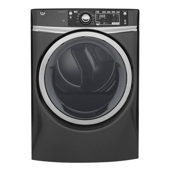 GE 8.3 cu. ft. 240 Volt Diamond Gray Stackable Electric Vented Dryer with Steam, ENERGY STAR