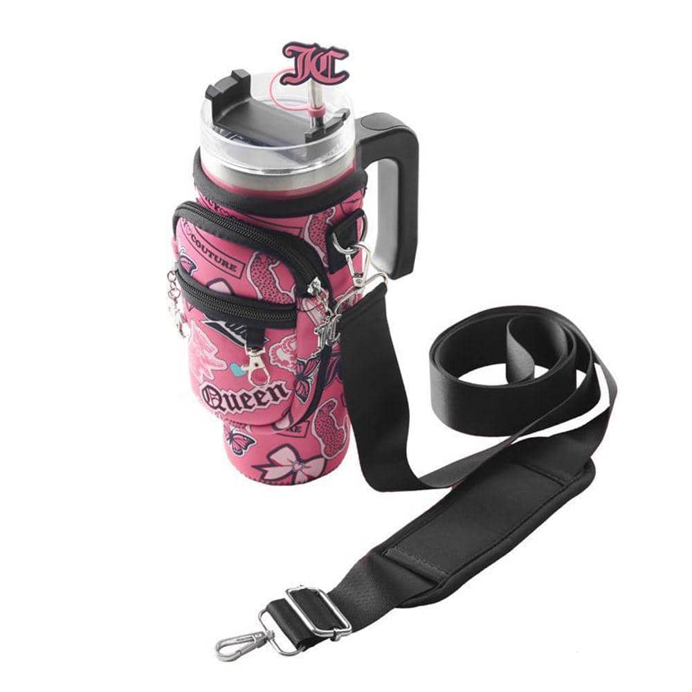 JUICY COUTURE Jetsetter 30 oz Pink Collage Stainless Steel Tumbler