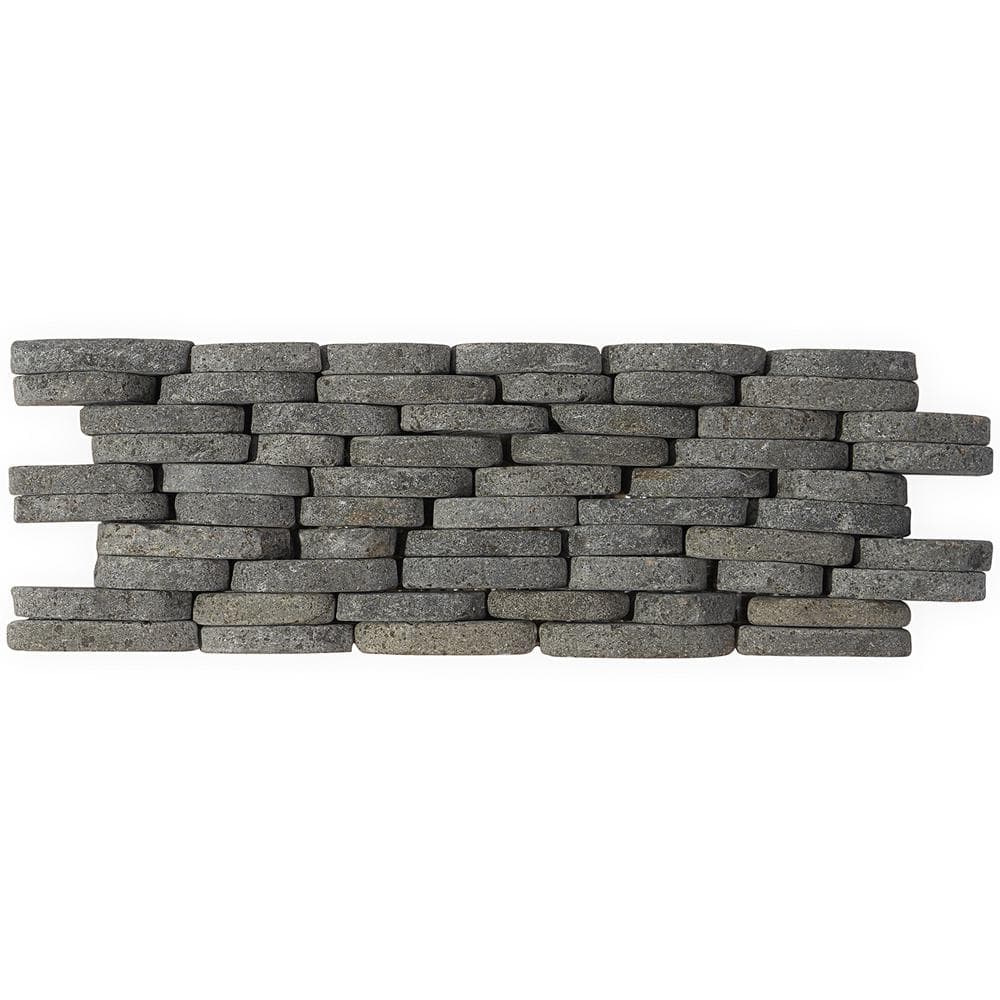 Picturesque 11" x 4" Natural Gray Slate Mosaic Tile