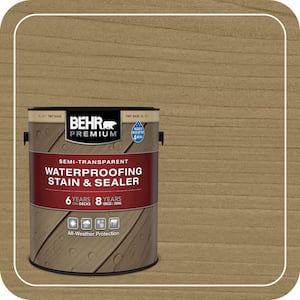 1 gal. #ST-145 Desert Sand Semi-Transparent Waterproofing Exterior Wood Stain and Sealer