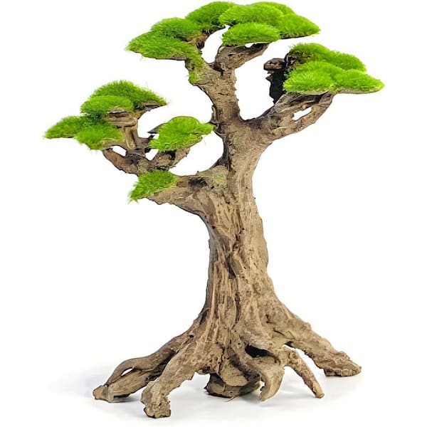 5.9 ft. Artificial Bonsai Tree in Sandstone Container Realistic Faux Moss  for Aquarium Freshwater Saltwater Decor 59B1124C2080 - The Home Depot