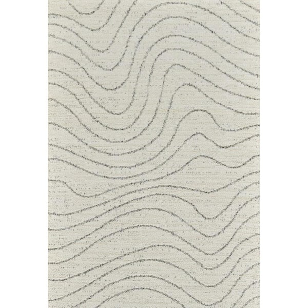 Casa 7 ft. x 10 ft. Abstract Indoor Area Rug, Beige Cream, Modern