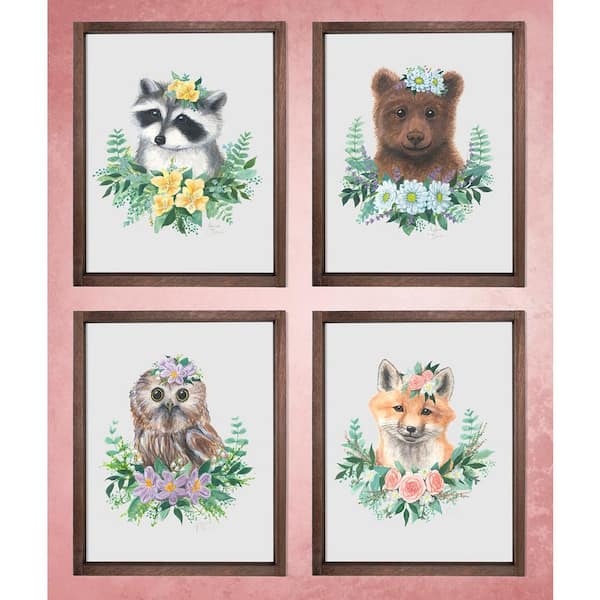 Unbranded "Woodland Littles 1" Farmhouse Decorative Sign 11 in. x 14 in. (Set of 4)