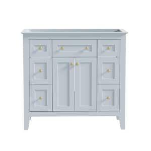 35.51 in. W x 17.83 in. D x 33.38 in. H Bath Vanity Cabinet without Top in Light Blue