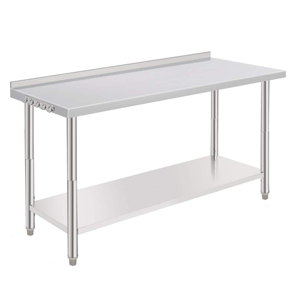 Superior Stainless Steel Work Table 60x24 in – Adjustable Undershelf, Backsplash, for Kitchen, Workshop price history on PriceWatchPro