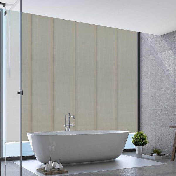 EMOH Soot 70 in.- 130 in. W x 116 in. L Adjustable 6-Panel Satin Nickel Single Rail Panel Track with 23.5 in. Slates