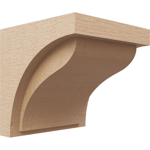 Ekena Millwork 10 in. x 10 in. x 10 in. Wide Helena Rough Cedar Woodgrain TimberThane Corbel, Primed Tan