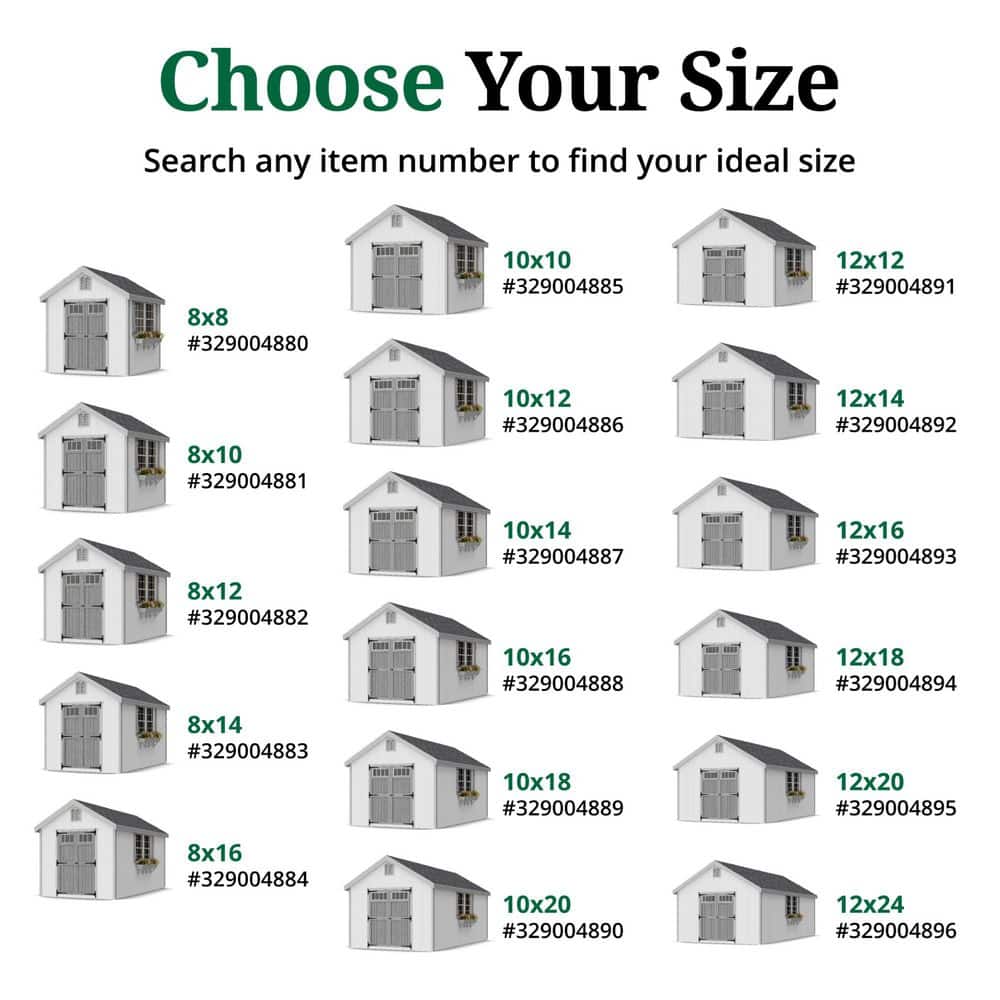 10' x 10' White and Gray Wood Storage Shed Kit with Windows