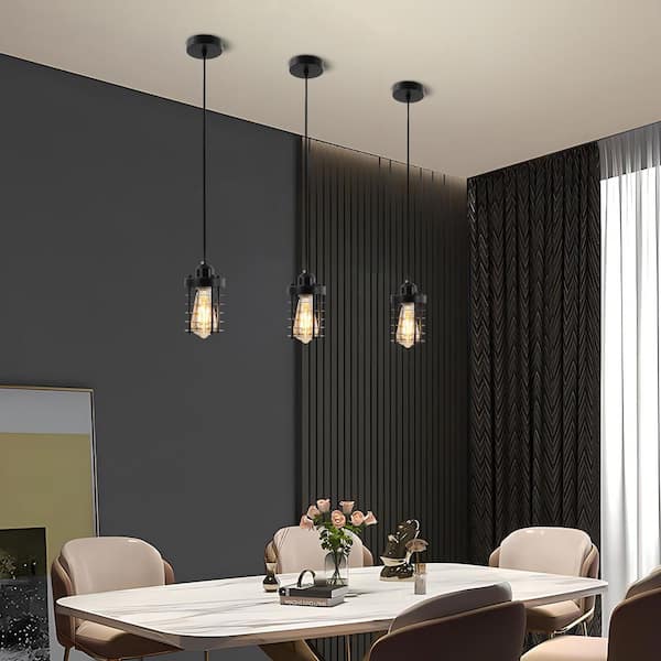 OUKANING 1-Light Unique Industrial Mini Metal Hanging Lamp