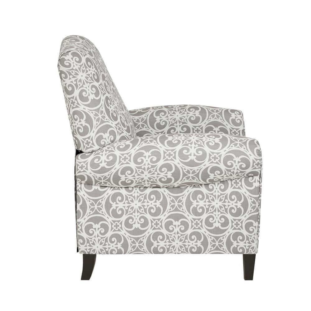 Kirby Classic Gray Push-Back Recliner in Solid Wood