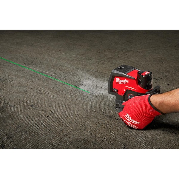 Milwaukee - M12 12-Volt Lithium-Ion Cordless Green 125 ft. Cross Line & Plumb Points Laser Level (Tool-Only) w/ Laser Distance Meter