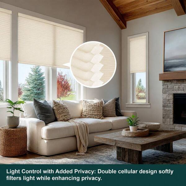 Chicology Cut-to-Width Ivory Cordless Polyester Light Filtering
