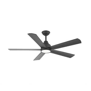Bellinghman V 52 in. Integrated LED Indoor Coal Ceiling Fan with Light