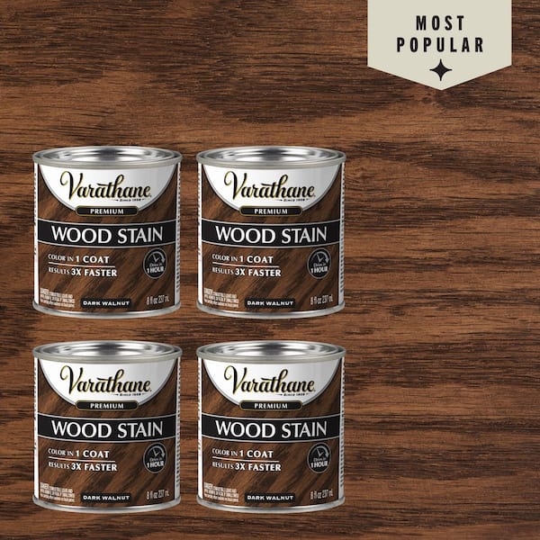 8 oz. Dark Walnut Premium Fast Dry Interior Wood Stain (4-Pack)