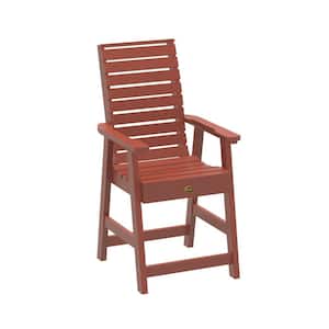 Glennville Rustic Red Counter Height Plastic Dining Chair