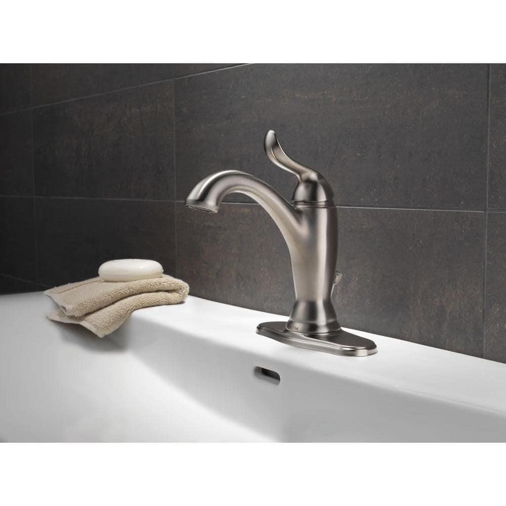 Stainless Steel Single Handle Bathroom Faucet with Drain Assembly
