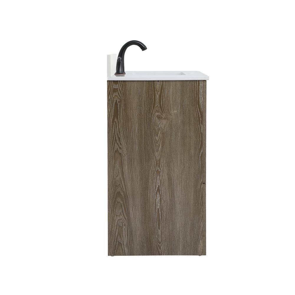 Weathered Oak 30" Single Bathroom Vanity with Porcelain Sink