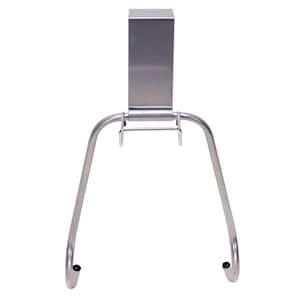 Chrome Gray Non-Electric Metal Over the Door No Swivel Iron and Ironing Board Holder