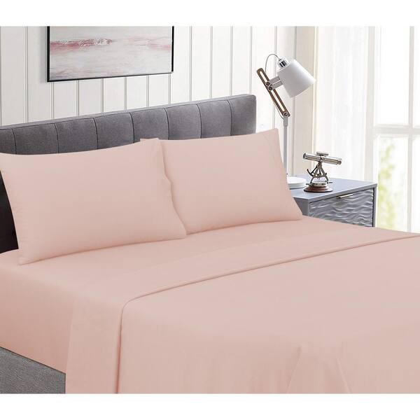 Nouvelle Home Perfectly Cotton 6-Piece Blush Solid Cotton Queen Sheet Set