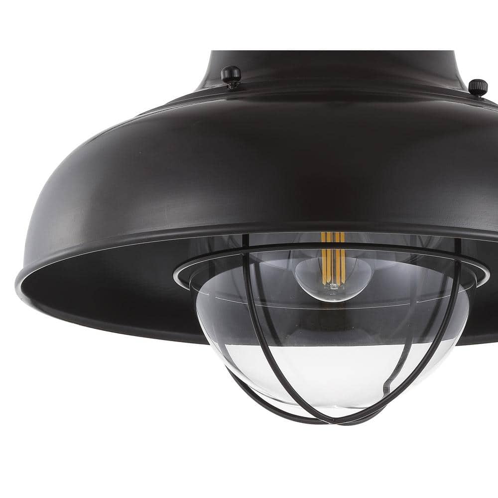 Cameron 13" Rustic Bronze Clear Glass LED Semi-Flush Mount