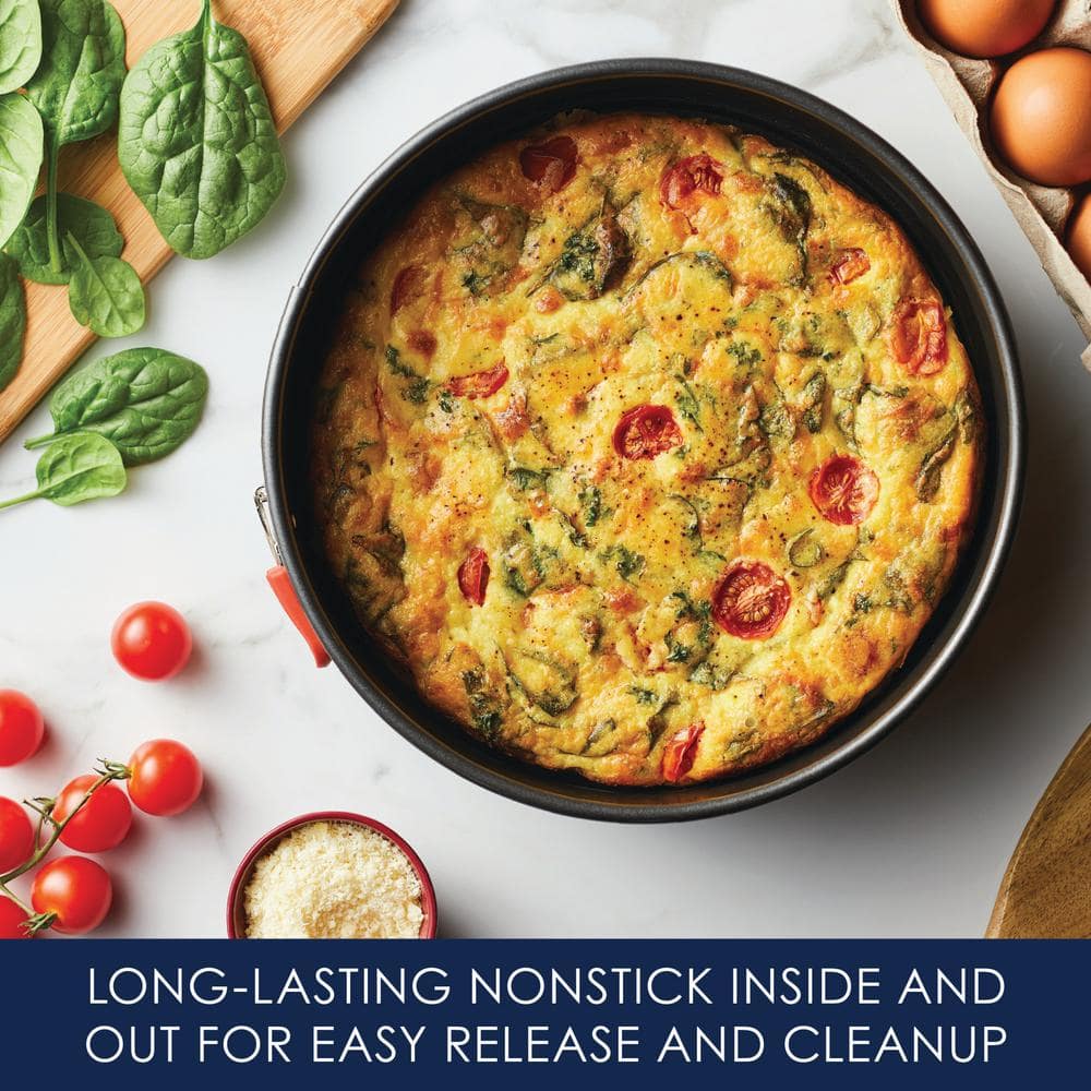 Gray Nonstick 9-Inch Springform Pan with Orange Grip