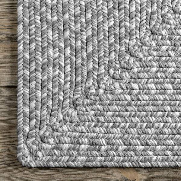 NuLOOM Jayda Braided Gradience Charcoal Indoor/Outdoor Area retailer Rug