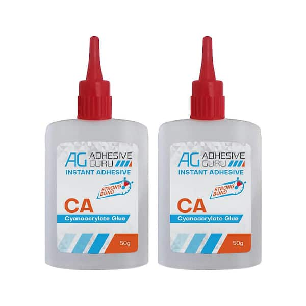 AG ADHESIVE GURU Ca Glue 1.7 oz. Super Glue Woodworking DIY Craft, Multipurpose Clear Adhesive (2 Pack)