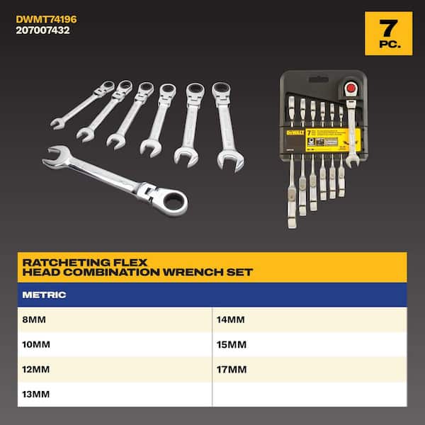 Metric Ratcheting Flex Head Combination Wrench Set (7-Piece)