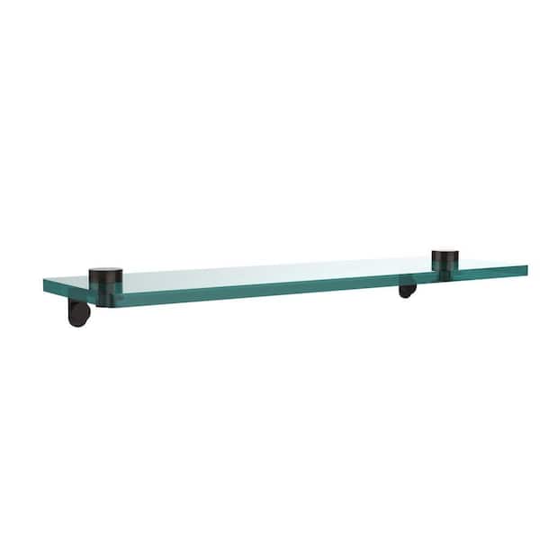 Allied Brass 16 in. L x 2 in. H x 5 in. W Clear Glass Vanity Bathroom Shelf in Oil Rubbed Bronze