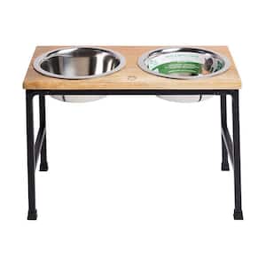 PawHut Elevated Dog Bowls with Stand, Raised Dog Feeder for Large Medium  Dogs in Oak D08-024V01AK - The Home Depot