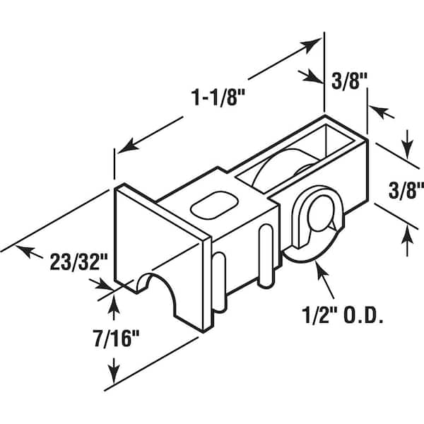 Sliding Window Roller, Steel, Black Nylon Housing