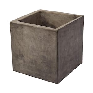 Cubo 12 in. x 12 in. Square Gray Cement Planter