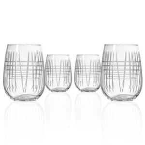Matchstick 17 fl.oz Stemless Wine Glasses Set (Set of 4)