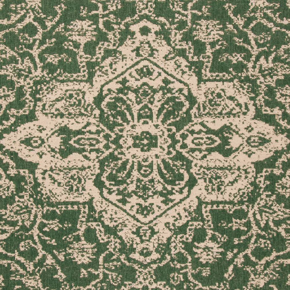 Green and Creme Medallion Synthetic 9' x 12' Tufted Area Rug