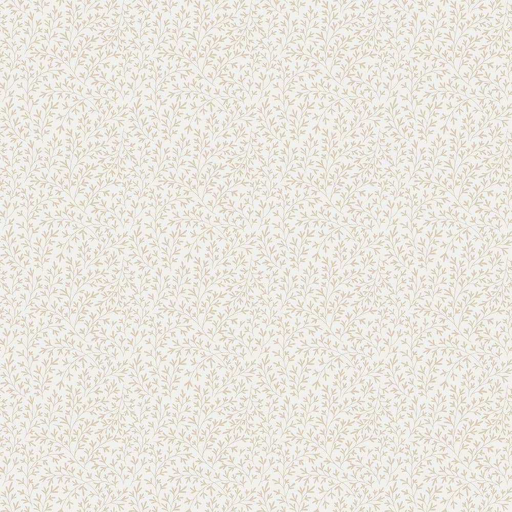 Small Leaf Trail Beige Matte Finish EcoDeco Material Non-Pasted Wallpaper R