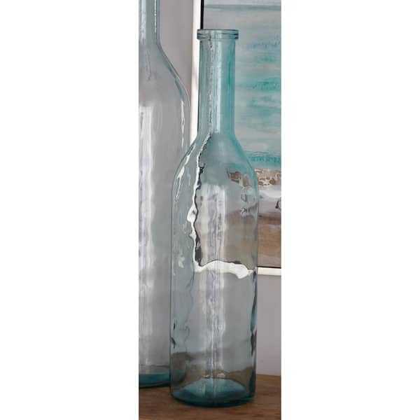 Litton Lane 30 in. Clear Spanish Recycled Glass Decorative Vase
