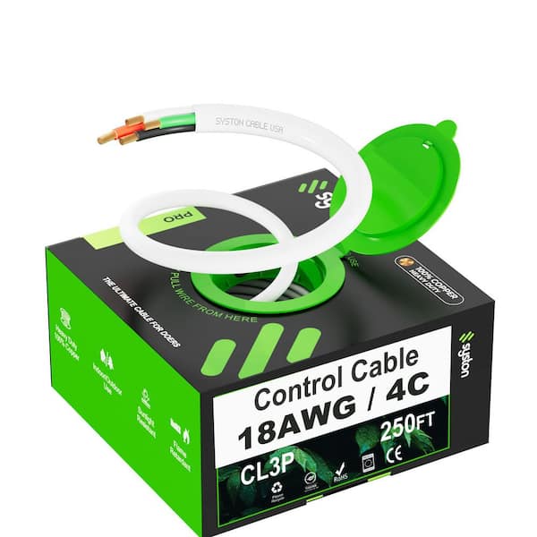 250 ft. 18/4 White CMP/FPLP/CL3P-Plenum Rated Stranded-Unshielded 100% Bare Copper Security/Alarm/Control/Sound Wire