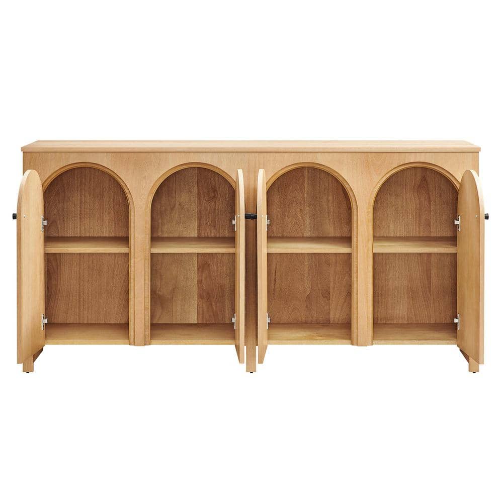 Appia 71" Oak Wood Veneer 4-Door Sideboard Cabinet