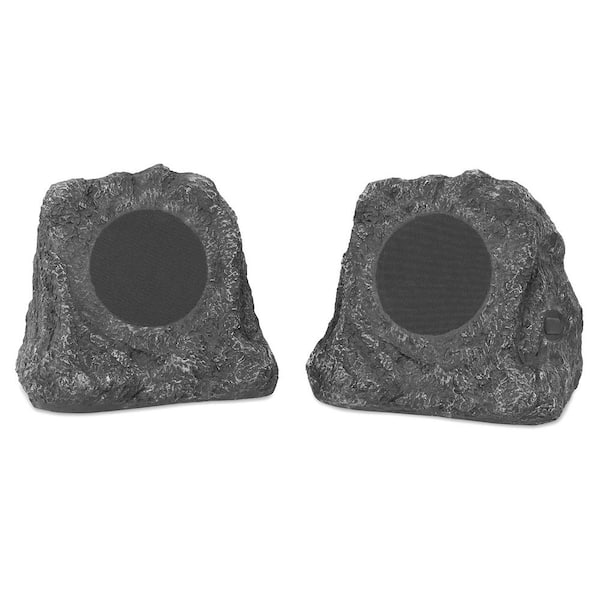 Innovative Technology Pair of Wireless Waterproof Rechargeable Bluetooth Outdoor Rock Speakers