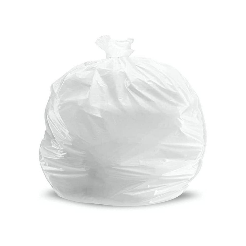 Plasticplace 8 Gallon White Low-Density Trash Bags with Flaps