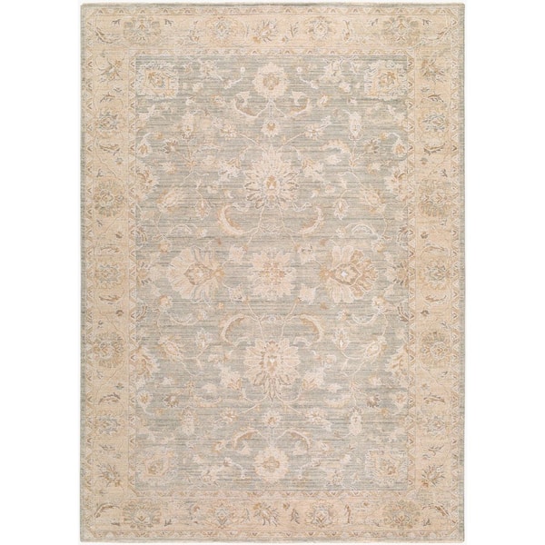 ELLE Decor The Vintage Edit 9 ft. x 12 ft. Seafoam Medallion Machine Washable Area Rug