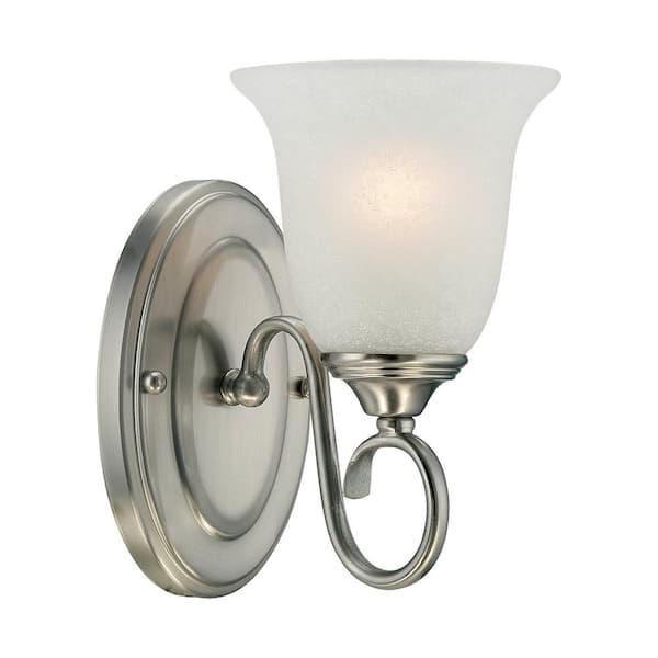 9 in. 1-Light Satin Nickel Sconce