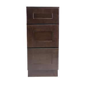 Brookings Plywood Ready to Assemble Shaker 12x34.5x24 in. 3-Drawer Base Kitchen Cabinet in Espresso