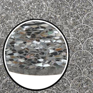 Shoal Fishscale Gray Pearl 9.4 in. x 11.33 in. Polished Terrazzo Floor and Wall Mosaic Tile (0.74 Sq. Ft./Each)