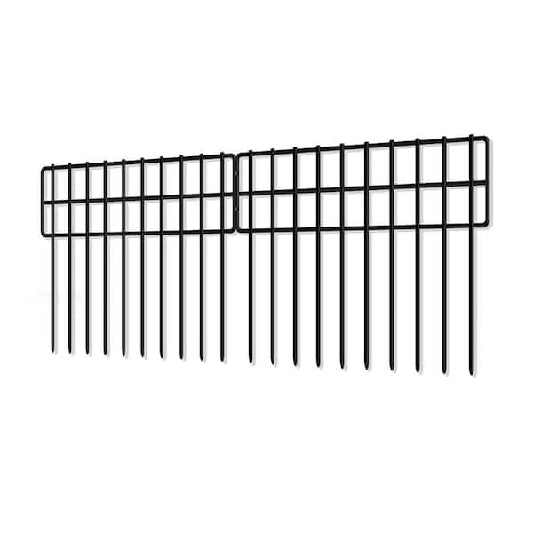 13 in. Rustproof Metal Garden Fence Panels 10 Pack No Dig Animal Barrier Easy Setup Outdoor Defense